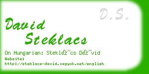 david steklacs business card